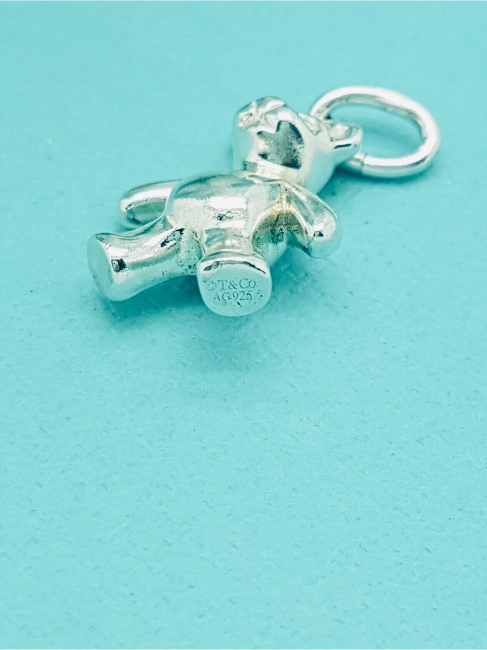 Tiffany & Co. Rare Retired Sterling Silver Teddy Bear Charm Pendant - Picture 6 of 7